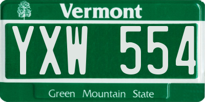 VT license plate YXW554