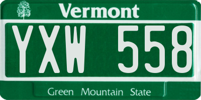 VT license plate YXW558