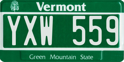 VT license plate YXW559