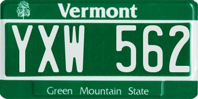 VT license plate YXW562