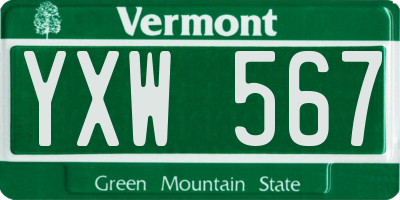 VT license plate YXW567