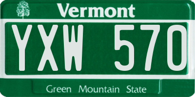 VT license plate YXW570