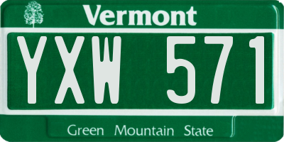 VT license plate YXW571