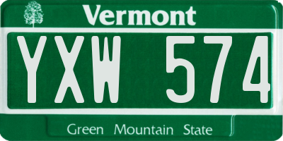 VT license plate YXW574