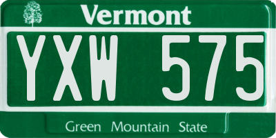 VT license plate YXW575