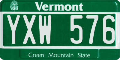 VT license plate YXW576