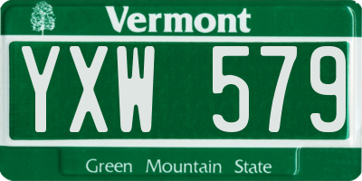 VT license plate YXW579