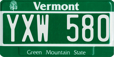 VT license plate YXW580