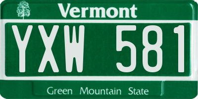 VT license plate YXW581