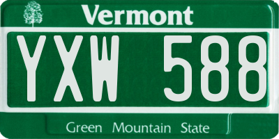 VT license plate YXW588