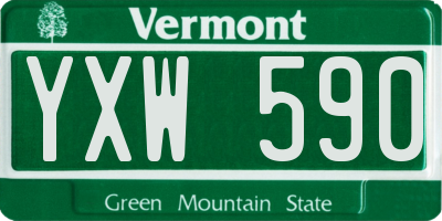 VT license plate YXW590