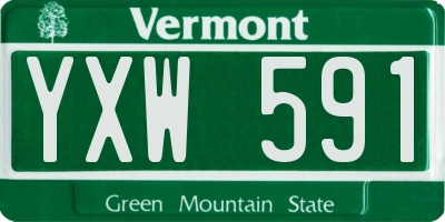 VT license plate YXW591