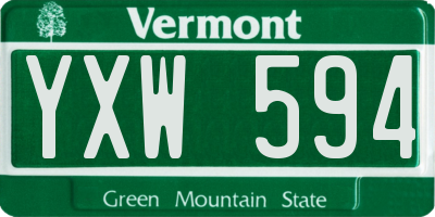 VT license plate YXW594