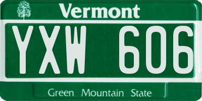 VT license plate YXW606