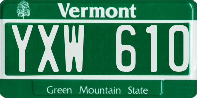 VT license plate YXW610