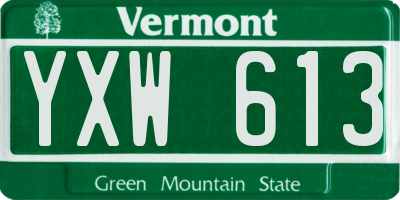 VT license plate YXW613
