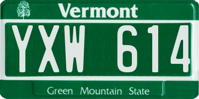 VT license plate YXW614