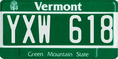 VT license plate YXW618
