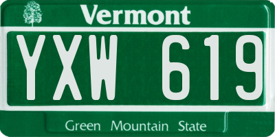 VT license plate YXW619