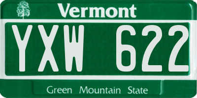 VT license plate YXW622