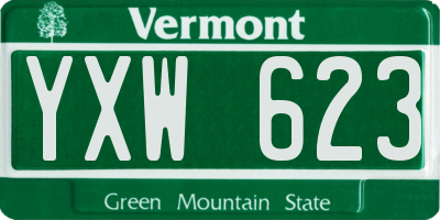 VT license plate YXW623