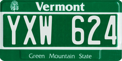 VT license plate YXW624