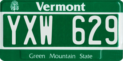 VT license plate YXW629