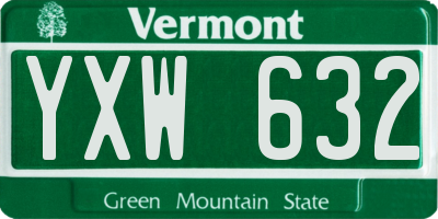 VT license plate YXW632