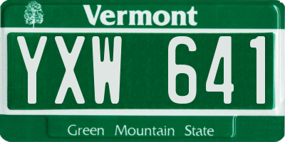 VT license plate YXW641