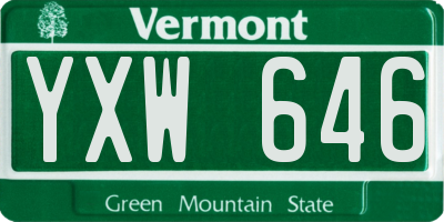 VT license plate YXW646