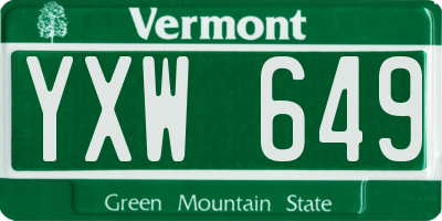 VT license plate YXW649