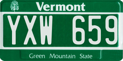 VT license plate YXW659