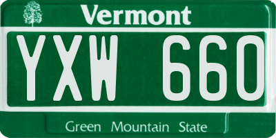 VT license plate YXW660