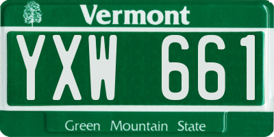 VT license plate YXW661