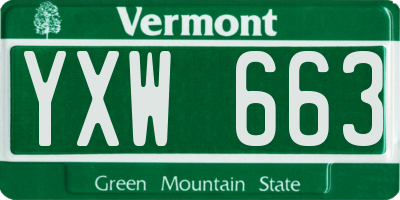 VT license plate YXW663