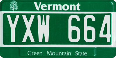 VT license plate YXW664