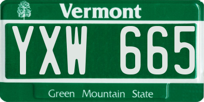 VT license plate YXW665