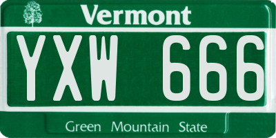 VT license plate YXW666