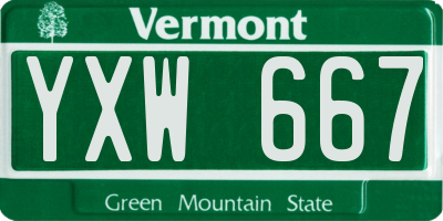 VT license plate YXW667