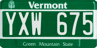 VT license plate YXW675