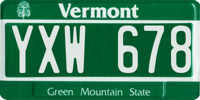 VT license plate YXW678