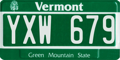 VT license plate YXW679