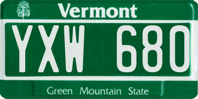 VT license plate YXW680