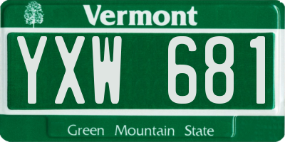 VT license plate YXW681