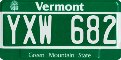 VT license plate YXW682