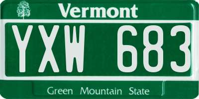 VT license plate YXW683