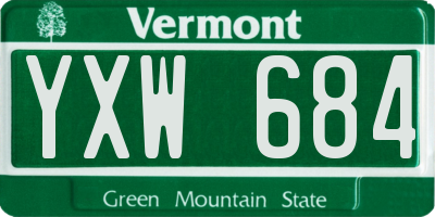 VT license plate YXW684