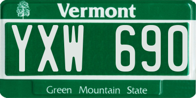 VT license plate YXW690