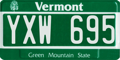 VT license plate YXW695