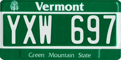 VT license plate YXW697